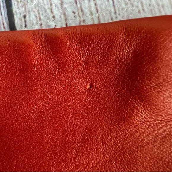 Saks 5th Avenue Cashmere & Sheepskin Italian Orange Gloves 7.5 - Picture 3 of 4